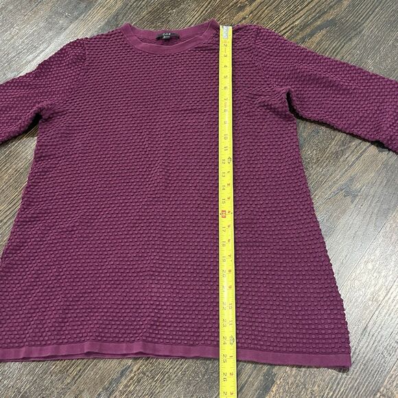 COS Sweater Women’s Medium Purple Crew Neck Textured Bubbles Long Sleeve - Picture 5 of 6